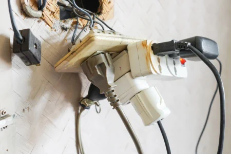 Regleta sobrecarregada en habitatge de Vilafranca del Penedès — instal·lació elèctrica perillosa